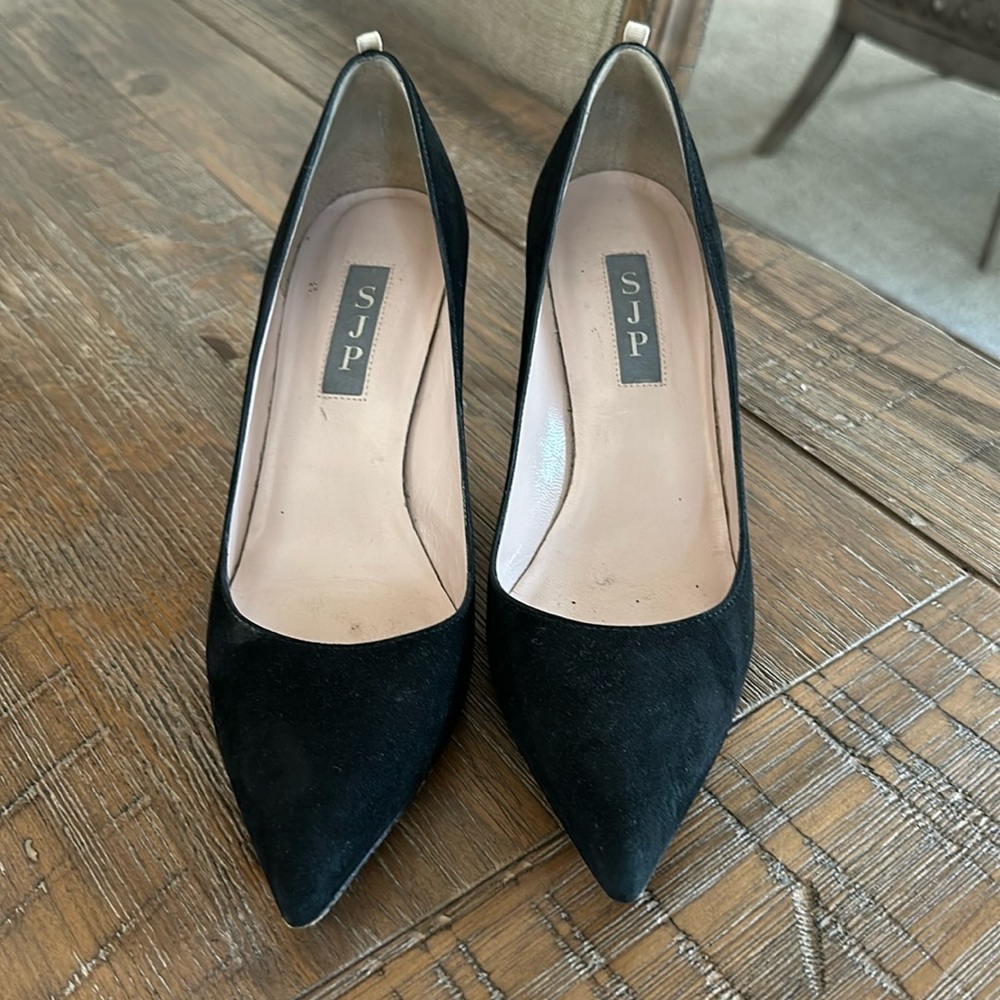 Black SJP suede pumps